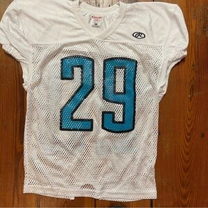 Rawlings Adult Carolina Panthers White Mesh Jersey Size M Number 29 NFL Sporty
